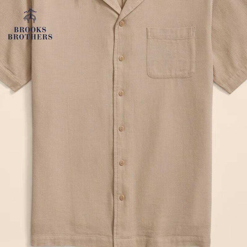 

Brooks Brothers Men s Textured Cotton Cuban Collar Shirt M