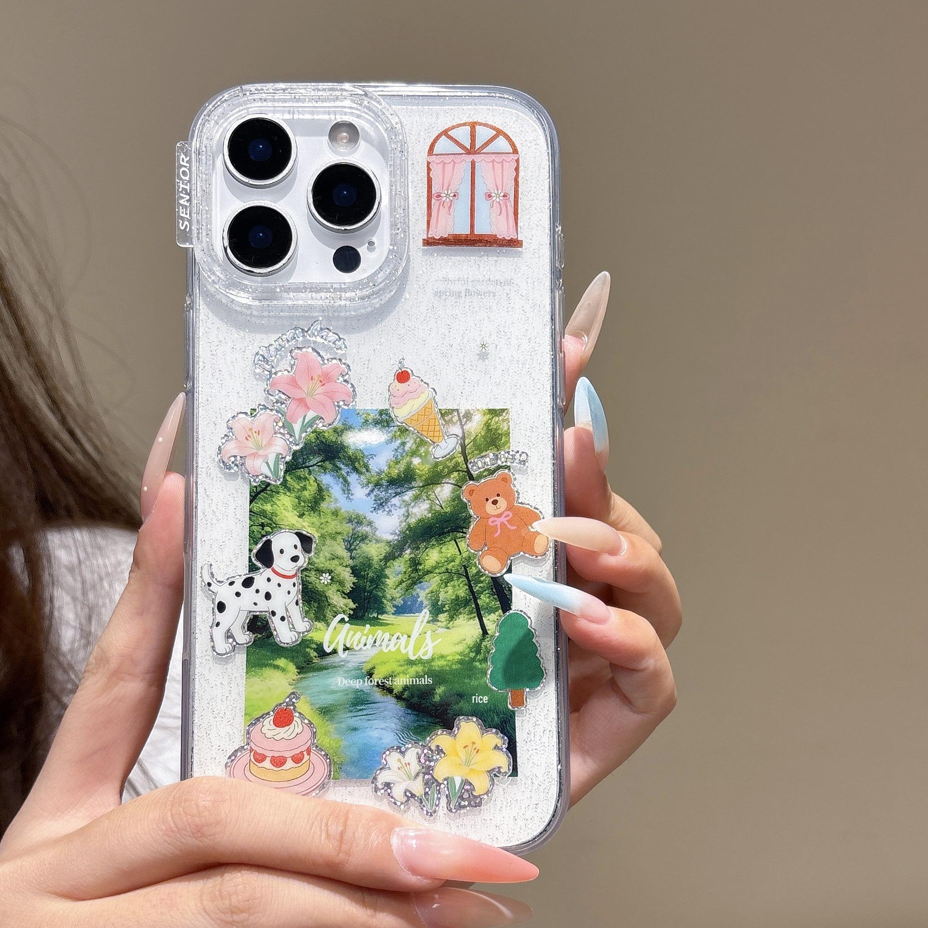 

Cute Animal iPhone 17/16 Case with Bracelet: Creative, Protective 15 Pro Max Design iPhone 17 Pro Max
