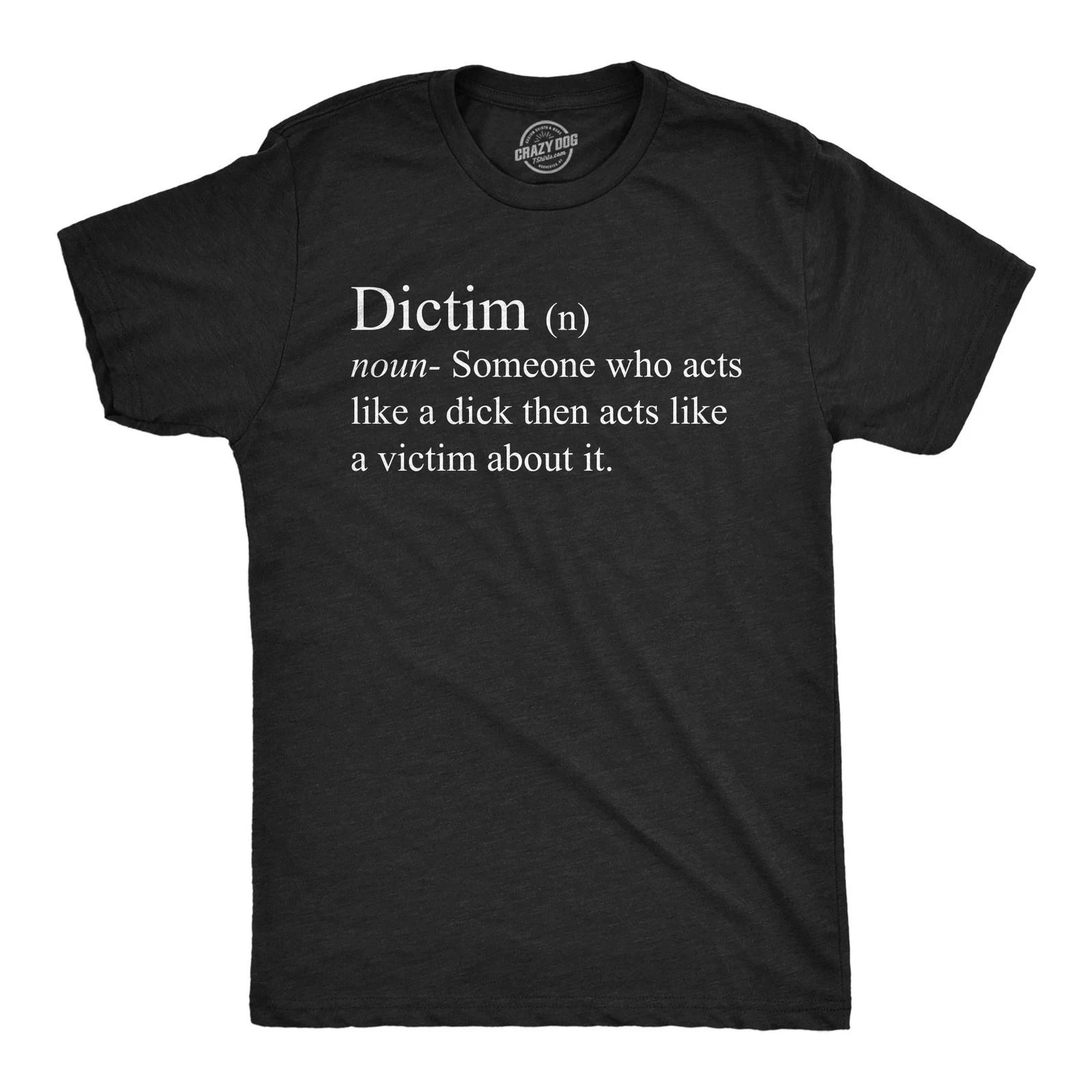 Mens Funny T-Shirts Dictim Definition Sarcastic Graphic Novelty Tee for Men M