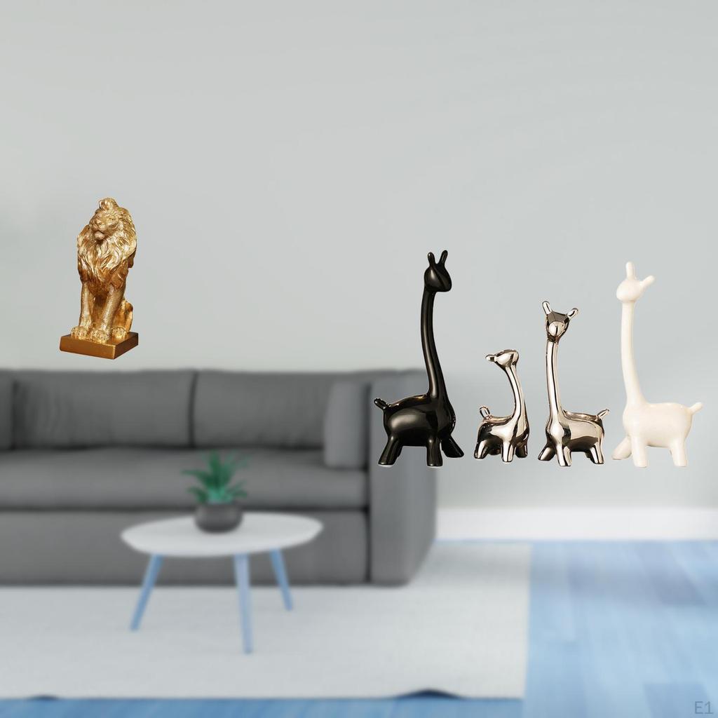 Lion Giraffe Sculpture Statue Collectible Tabletop Ornament Art Figurine Decorative Furnishing