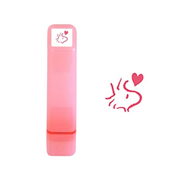 Kodomo No Kao Snoopy Woodstock Coral Pink One-Point Stamp, Heart, 2203-017,