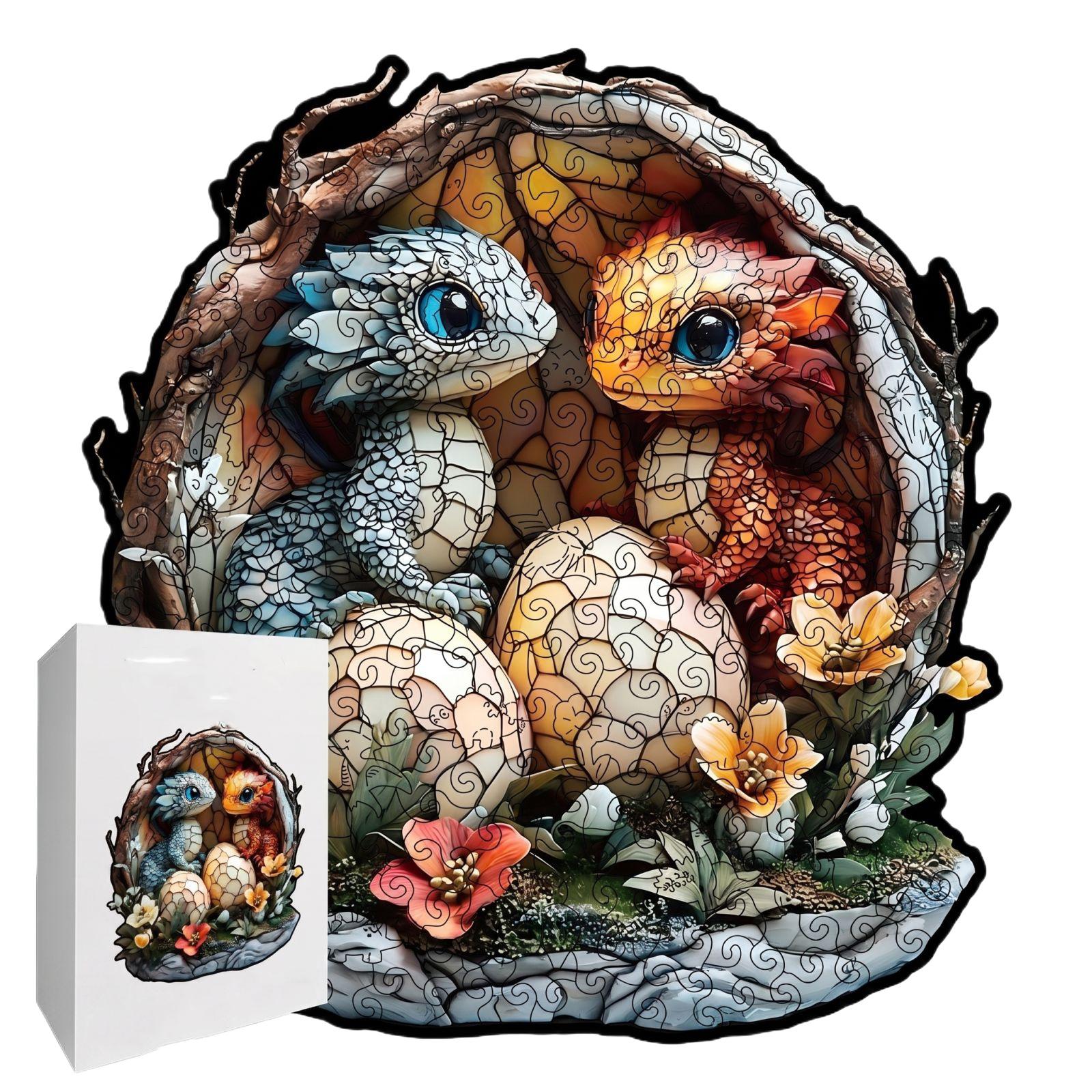 

Wooden Dinosaur Puzzle 3 6MM Thickness Animal Shaped Interlocking Jigsaw Puzzle Educational Toy for Kids and Adults One Size