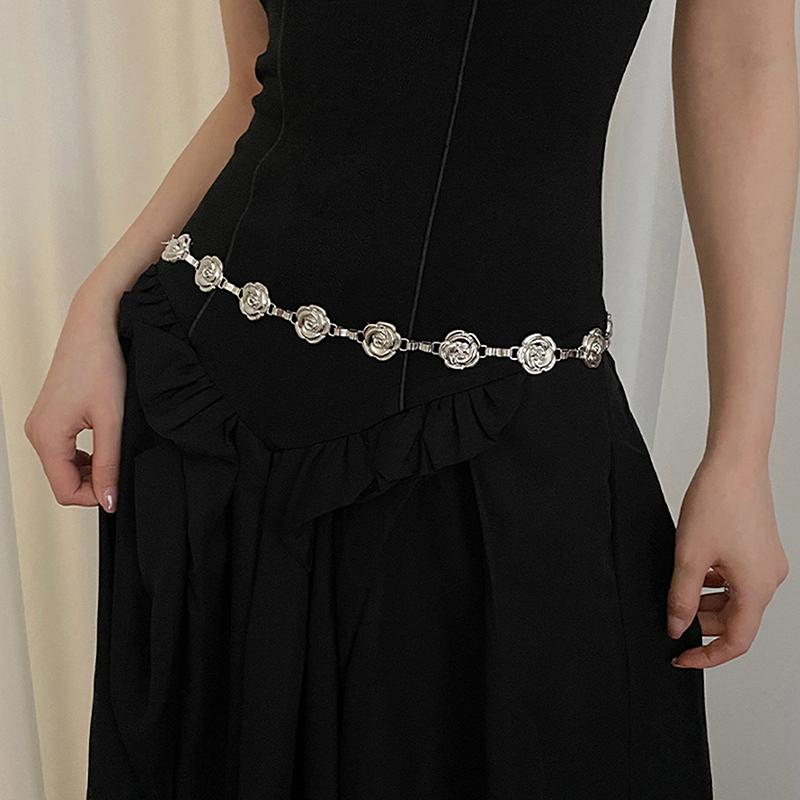 Retro Ethnic Style Metal Bohemian Waist Belt Women  Flower Waist Chain Sweater Chain Waist Seal Body Decor Accessories