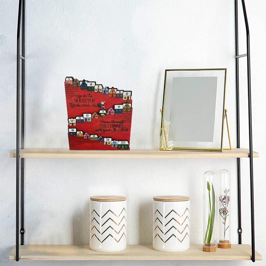 Wood Christmas Advent Calendar Christmas Party Ornaments Kid Toy Castle Santa Christmas Countdown Calendar 2023 New Year