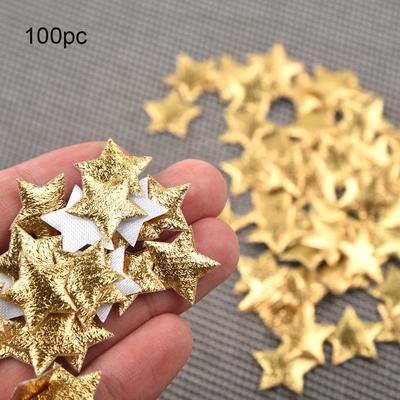 100pc Gold  Cloth Christmas Five-pointed Star Confetti Home Decoration 2cm