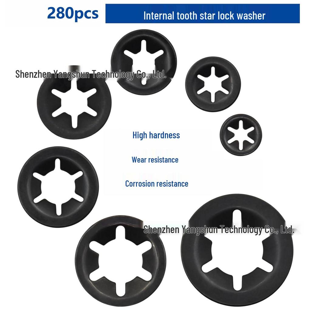 280-Piece Manganese Steel Retaining Ring Set: M3-M12 Sizes