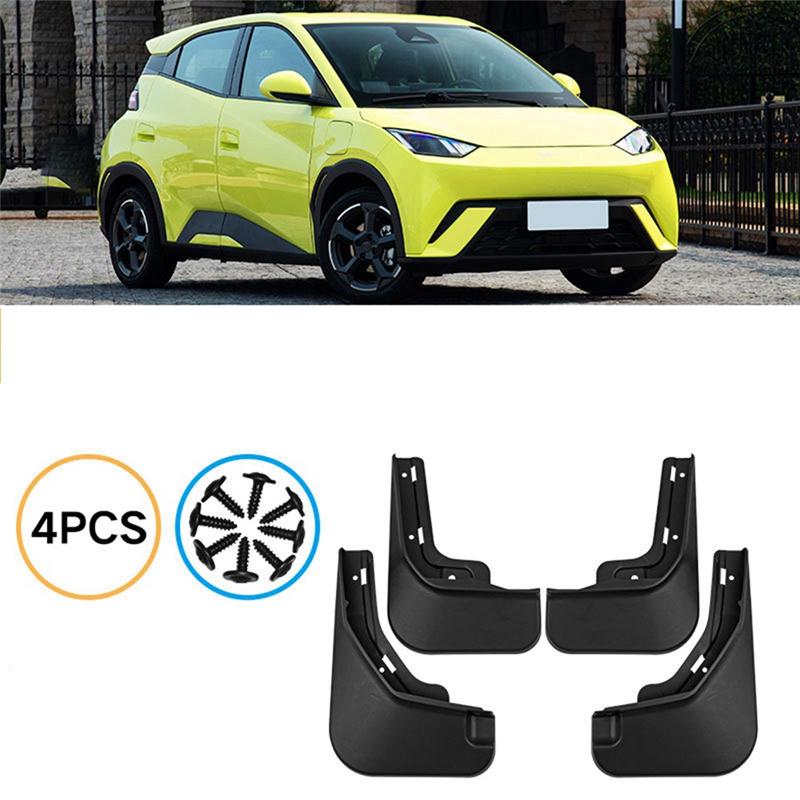 4 Stück Auto Schmutzfänger Schmutzabweiser Spritzschutz Kotflügel für BYD Dolphin Mini / BYD Seagull 2024 Autozubehör-A02G