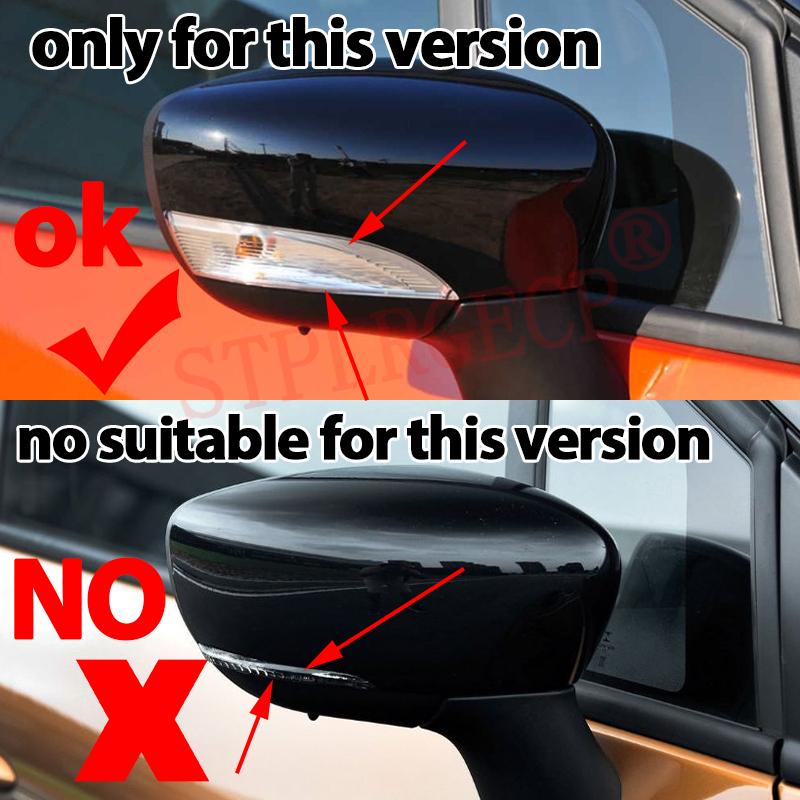 For Renault Captur 2013 2014 2015 2016 B Platform Bright Black Pattern Sticker on Side Mirror Covers Cap Horn Shape