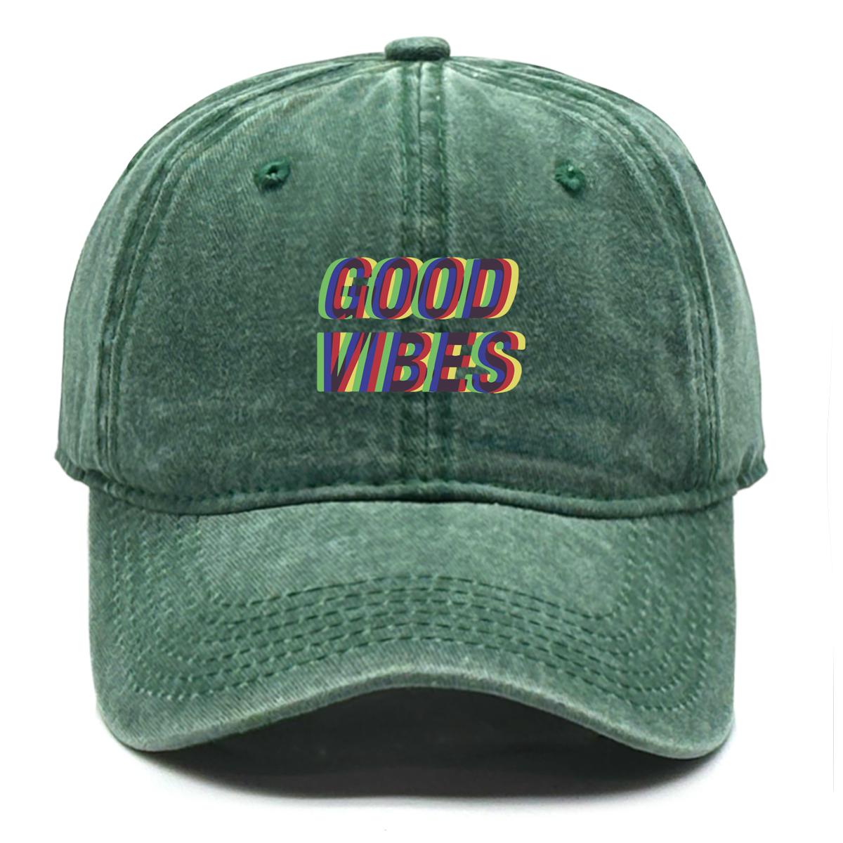 

Unisex Baseball Caps GOOD VIBES Trucker Cap Casual Fashion Adjustable Baseball Hat Ideal Choice For Gifts One Size Fits All зелений