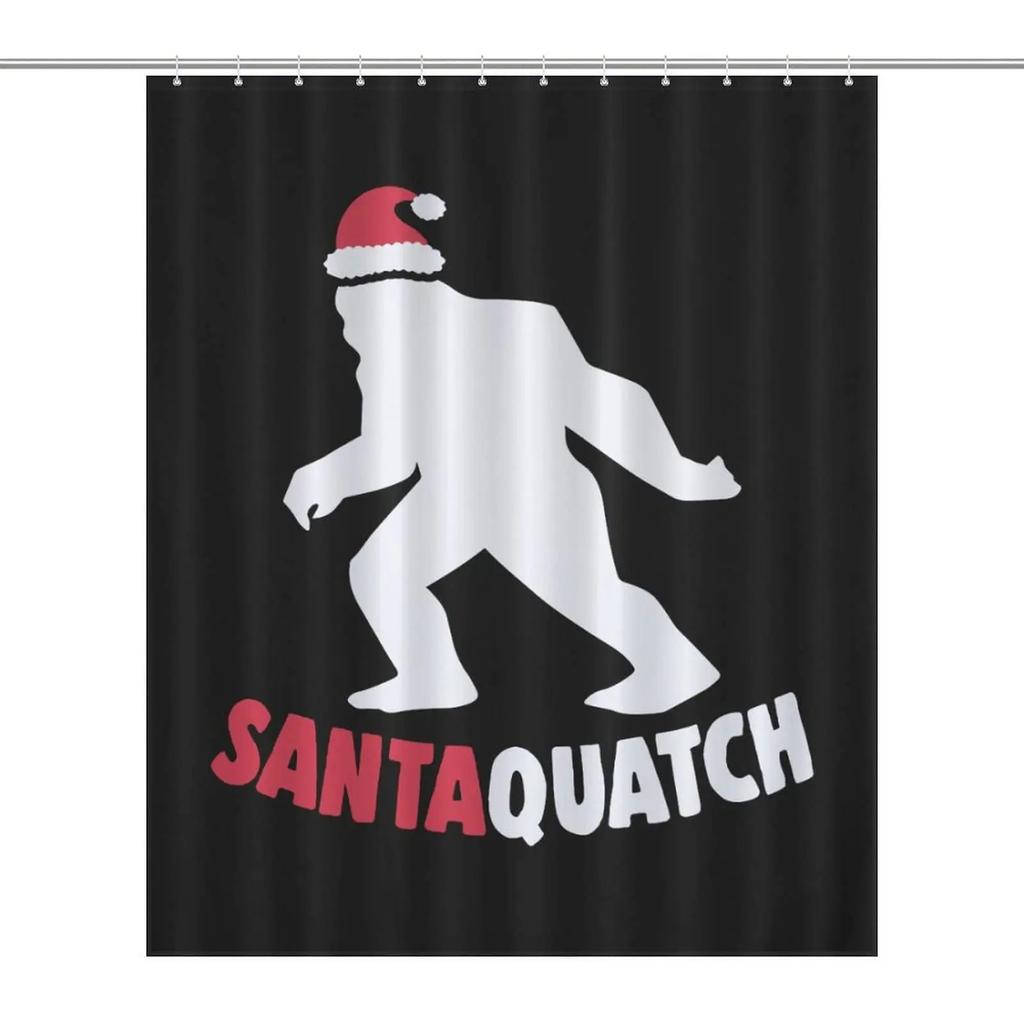 Funny Bigfoot Sasquatch Shower Curtain, Full Moon Starry Sky Bathroom Curtains Set Waterproof Polyester Bathtub Bathroom Decor