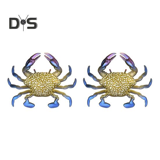 2Pcs 8CM/10G Soft Crab Lure Floating Bionic Crab Bait Colorful TPR Artificial Bait Saltwater Freshwater Fishing Accessories