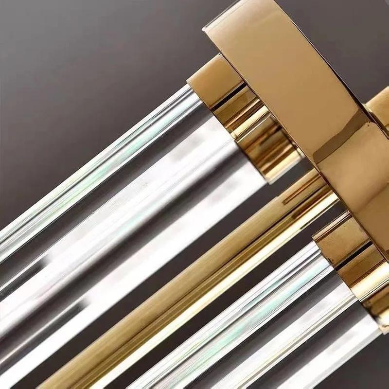 38x76cm Post Modern Golden Simple Crystal Large Table Lamps for Living Room Model House Villa Bedroom Bedside Lamp