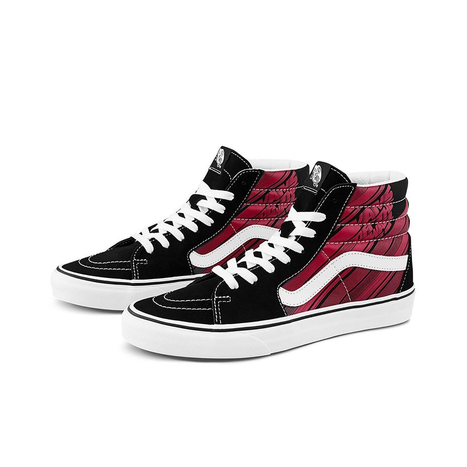 Vans Sk8 High Top Skate Schuhe Unisex Sneaker Schwarz Rot VN0A4U3C2C5