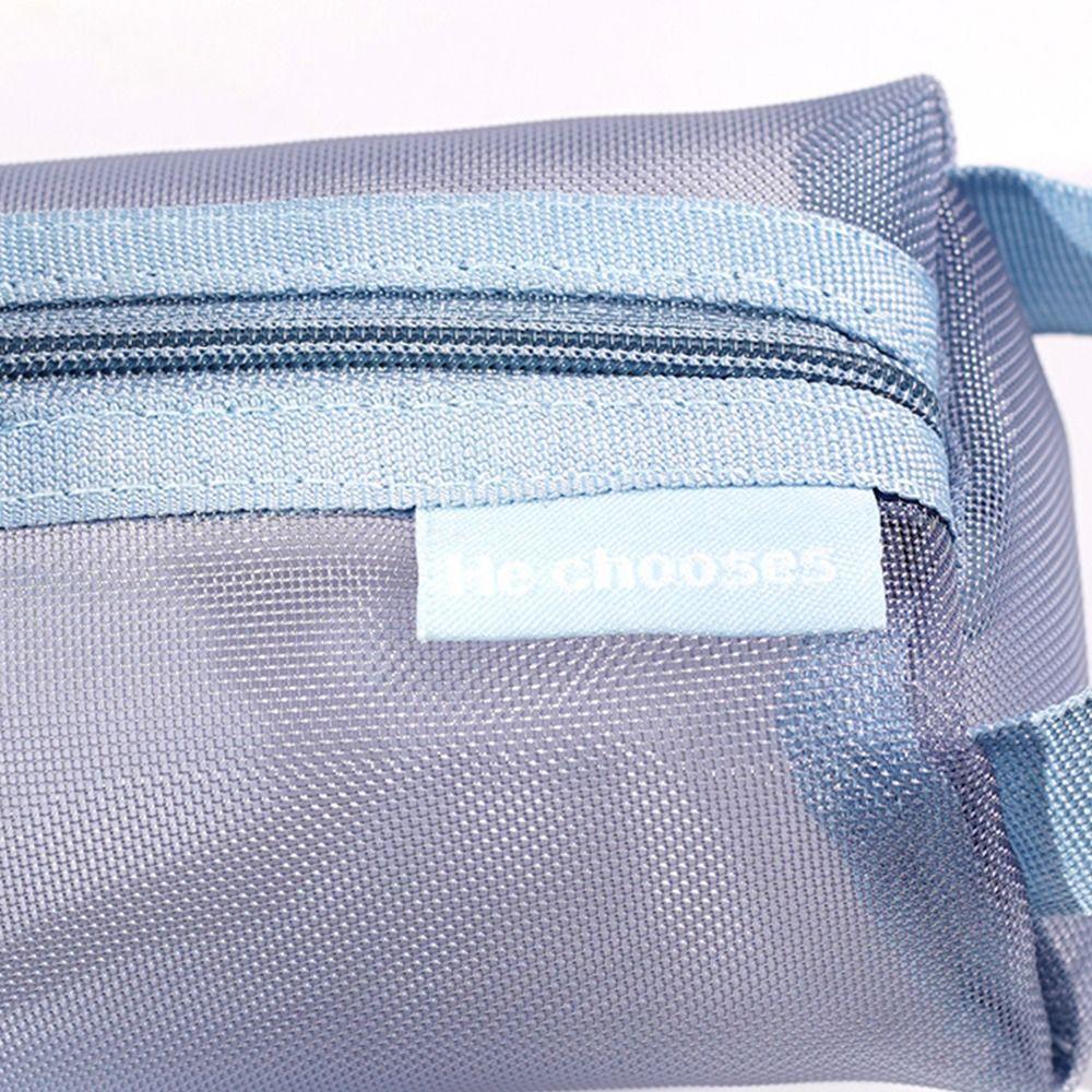 Large Capacity Transparent Cosmetic Bag Fresh Color Toiletry Storage Bag Mesh Makeup Bag  Outdoor
