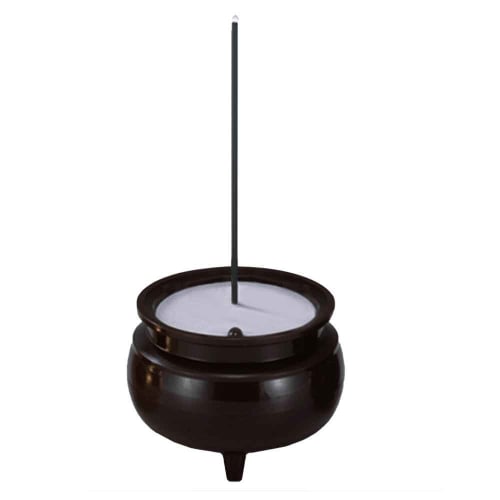 Kyoto Buddhist Supplies Shop Kohkado's Fire-Free Incense Sticks (Medium), Single Stick (Includes 2 Spare Batteries), Brown, with LED Light, Lights On