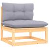 Day and Night - Day and Night Central Sofa for Garden and Cushions Solid Gray Acacia Wood