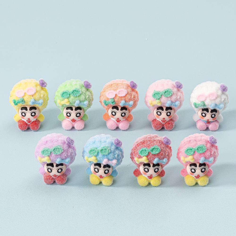 9Pcs/Set Anime Crayon Shin-Chan Mini Figurine Toy Afro Serise Collectible Model Doll Fans Gift