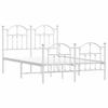 VidaXL Metal Bed Frame with Headboard-Footboard White 120x200cm 353504