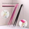 Dual-Ended Nail Art Tool: Pressing Stick, Rhinestone Clip, Silicone Anti-static Tweezers