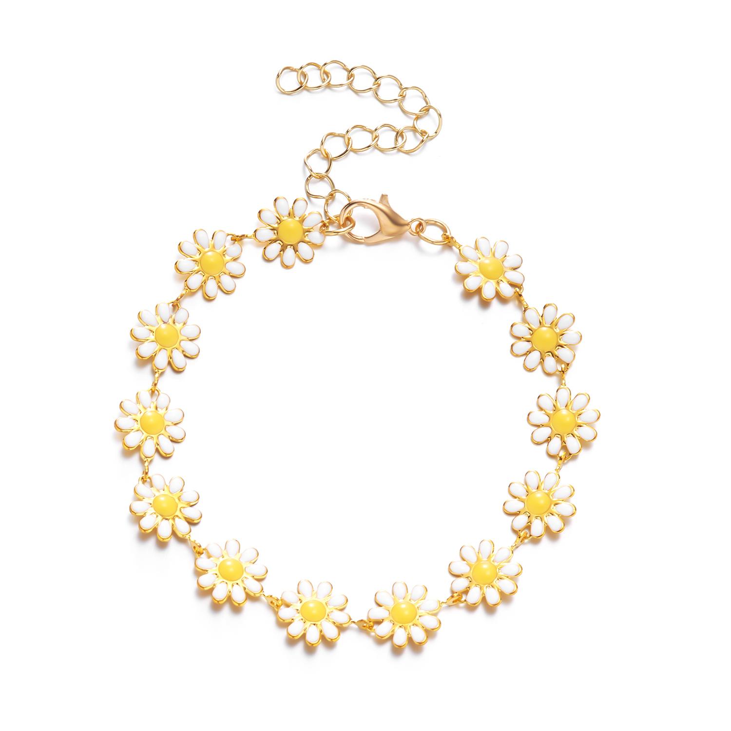 

Boho Handmade Cartoon Star Flower Daisy Bracelet for Girl Women Strap Rope Bracelets Friendship Couples Jewelry Gift