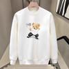 Mens Oversized Graphic Hoodie-Free Crewneck Long Sleeve Sweatshirt With Chinese Bear Print Casual Streetwear