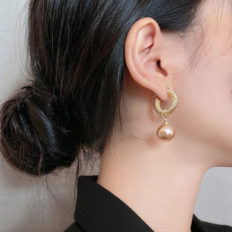 Einfache Vintage Simulierte Perle Baumeln Ohrringe Für Frauen Elegante Mode Wasser Tropfen Anhänger Ohrring Schmuck