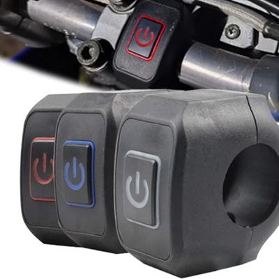 22mm Motorradschalter Scheinwerfer Hupe Modifizierter Steuerschalter mit LED-Licht Lenkerhalterungstaste Elektroauto-Zubehör
