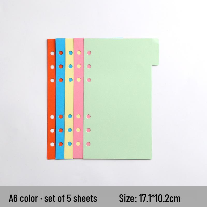 Creative Colored 6-Hole B5 Loose-Leaf Index Divider Pages