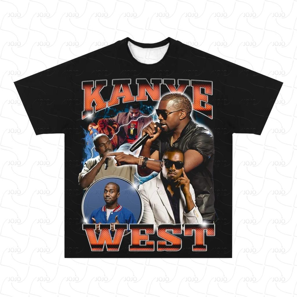 Rapper Kanye Retro Graphic American T-Shirt Men's Hip Hop Clothing Y2k Unisex Fashion Oversized Ghetto Gangster Top Gift for Fan