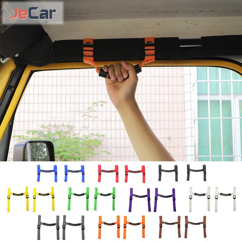 

JeCar Roof Top Handle Roll Bar Mount Side Grab Handles Kit For Jeep Wrangler JK 2007-2017 BJ40 2-Door version Car
