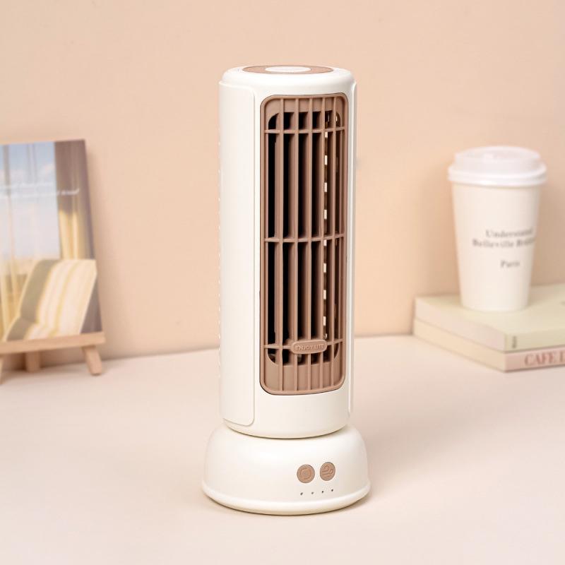 

USB Rechargeable Bladeless Oscillating Desk Fan - Portable for Outdoors, Dorms, and Offices 100x100x260mm