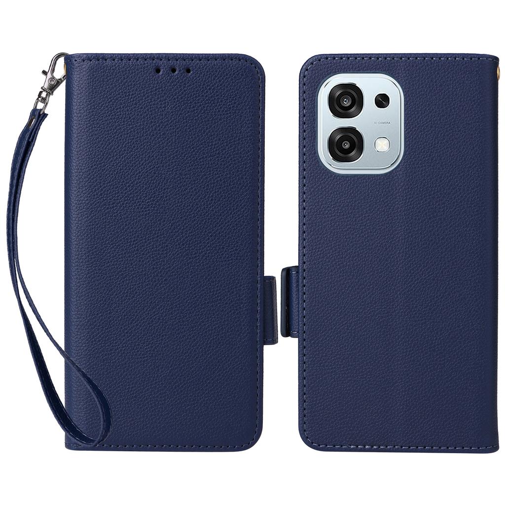Leather Case for Oppo A6 Pro 4G/A6 Pro 5G/F31 5G Litchi Texture Wallet Phone Cover with Wrist Strap