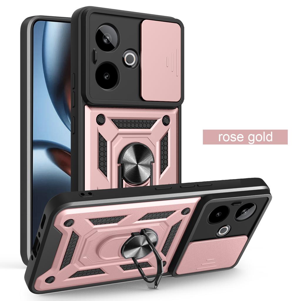 For Realme GT7 Case Realme GT7T Cover Realme GT 7 GT 7T 5G Magnetic Ring Holder Armor Phone Case Slide Camera Protect Back Cover