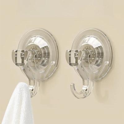 Clear Suction Cup Hooks Drill-Free Shower Hook Reusable Heavy Duty Vacuum Suction Cup Hook Glass Kitchen Bathroom Hook for Towel