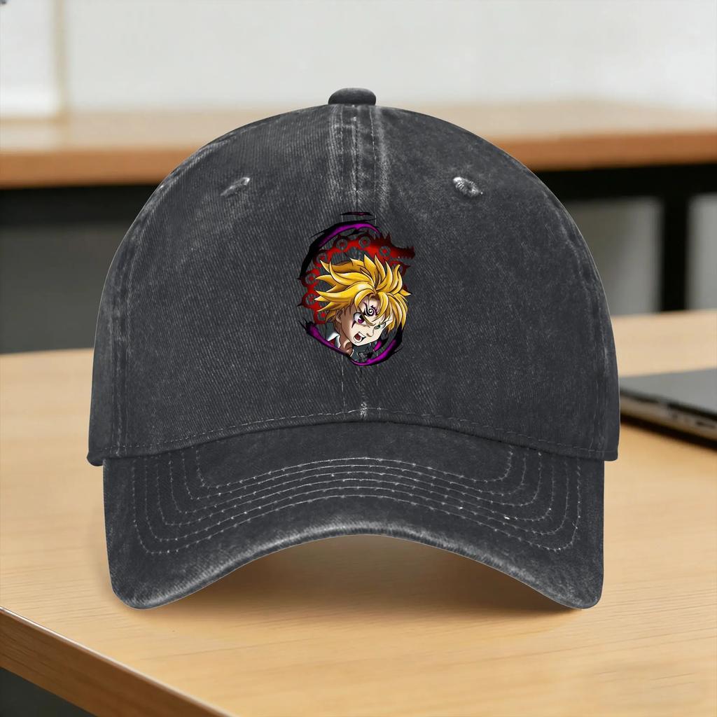 Anime Meliodas Main Character Baseball Cap Sun Outdoor Gym Dropshipping Washed Trucker Hat FeUnisex Unisex Trendy Snapback Cap