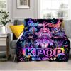 1PC Custom Name Kpop Girl Group Stars flannel blanket versatile,all-season throw suitable for the living room,bedroom,camping,travel,and gift