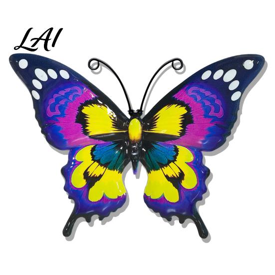 Metal Wall Hanging Art Butterfly Decor for Garden Yard Patio Large Iron Indoor Sculpture Outdoor Fence Farmhouse Decorations