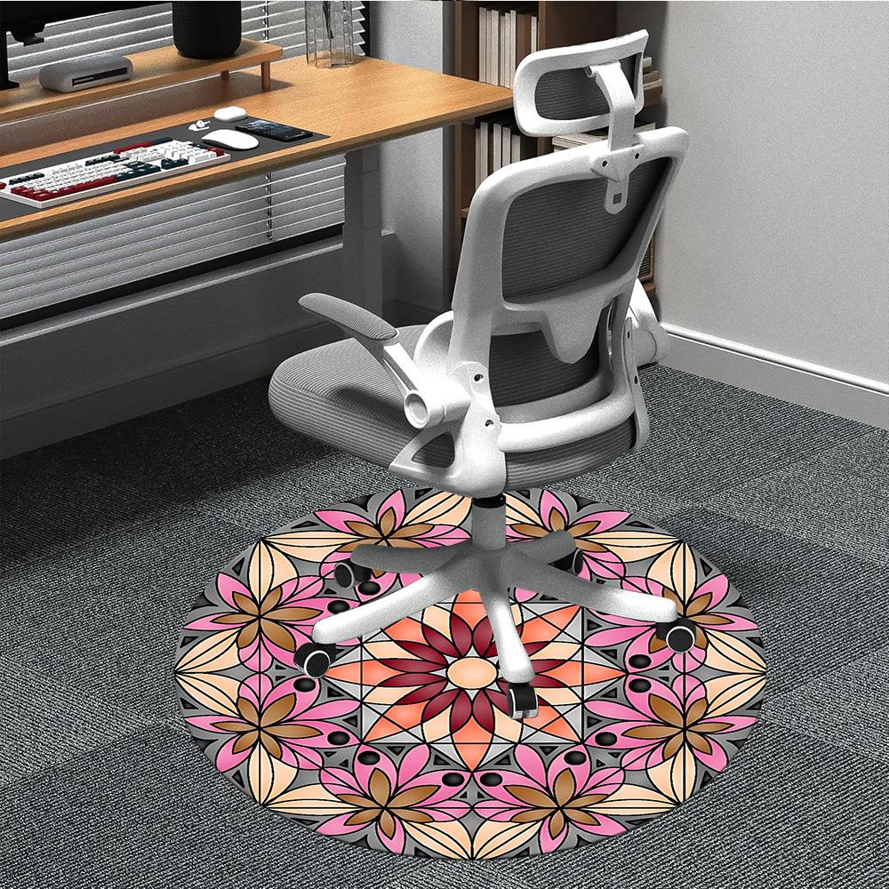 

1PC Floral Mandala Pattern Chair Carpet for Office Non-Slip, Lightweight, Machine Washable Rug for Office, Sleeping, Room - Holiday Decoryy251009094 80cm by 80cm