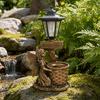 Solar Angel Ornaments, Resin Outdoor Decorative LED Lights, Warm Glow Ornament for Courtyards Gardens Landscaping