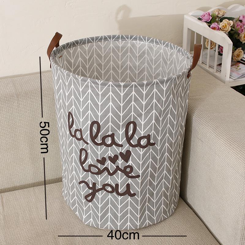 Waterproof Cotton Linen Laundry Basket and Toy Storage Hamper