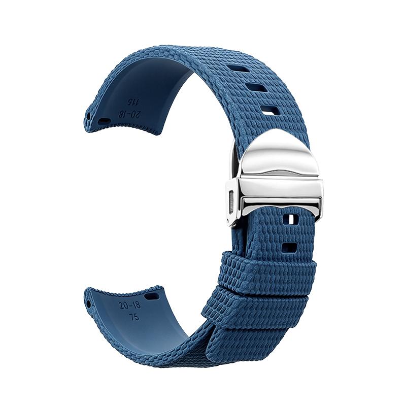 Quick-release elbow with curved fluororubber Watch strap for Tudor White Panda BLACK BAY Chronograph Monster Gold Eye M79360