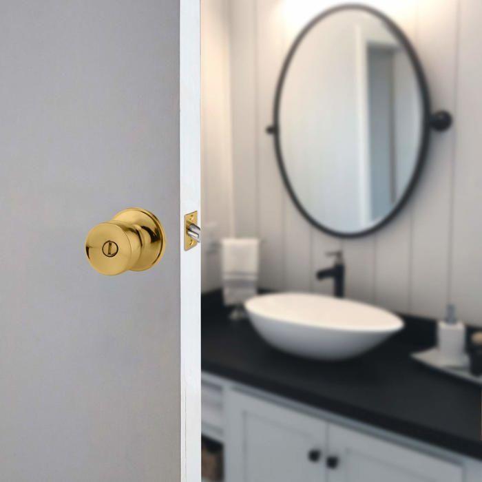 Poignée de porte - xfort - privacy - laiton poli - sécurisée - réversible