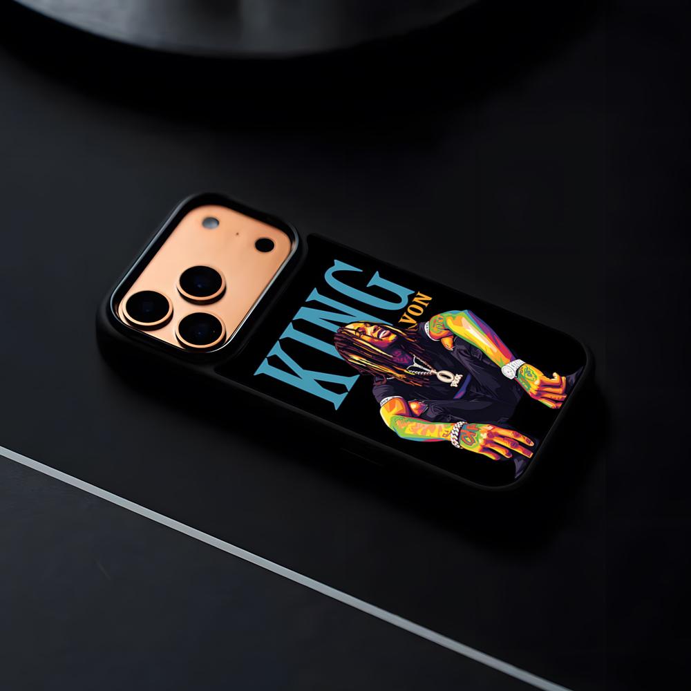 

King V-Von Rapper Phone Case For IPhone 17 16 15 14 13 12 Pro Max Plus Black Frame Hard Shell iPhone 16e
