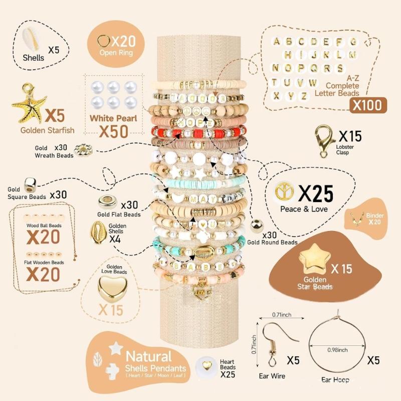 Soft Clay Beads Accessories Jewelry Crafting Set Clay Bead Set Creative Necklace Component Jewelry Finding for Jewelry
