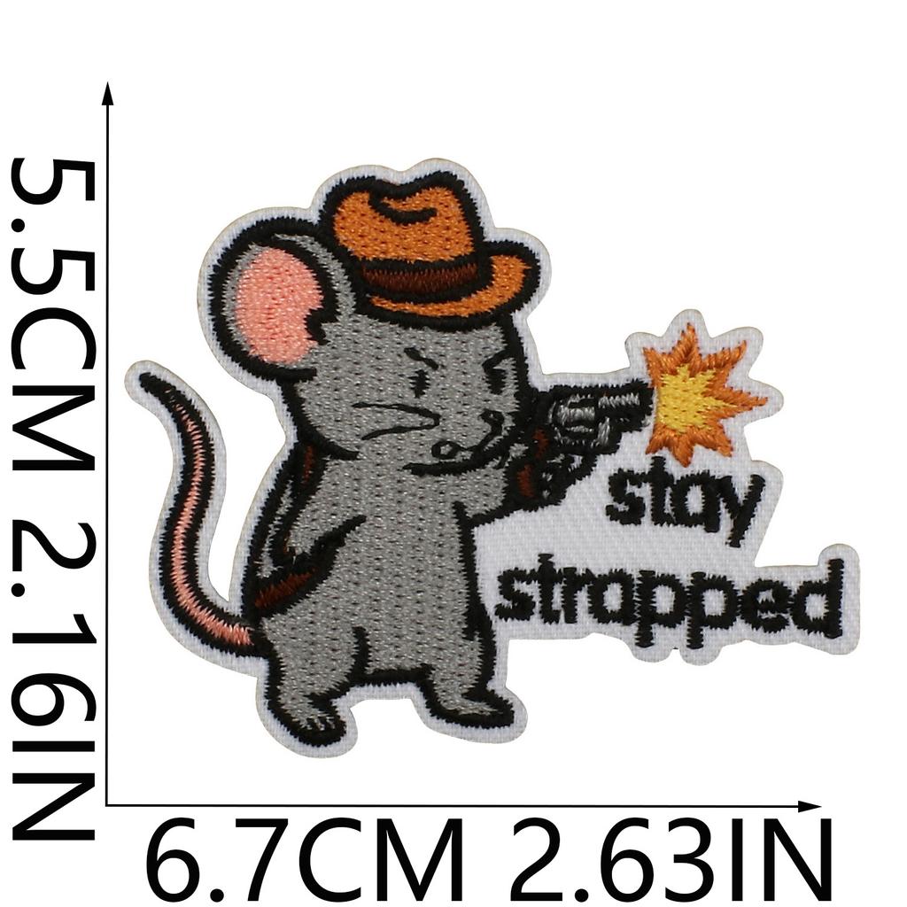 Englisches Alphabet Stickerei Stoff Aufkleber Schwarze Katze Aufnäher Aufkleber Kleidung Dekoration Frosch Orang-Utan Computer Stickerei Siegel Junge