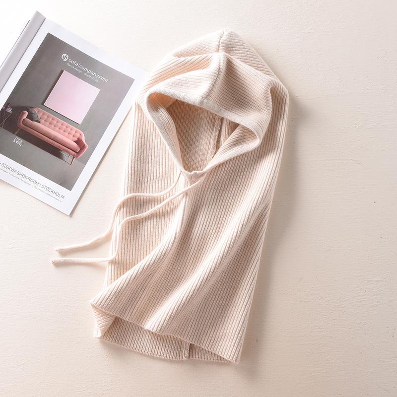 Winter Fashion Wool Beanie With Integrated Scarf And Earmuff For Adults And Kids Beige