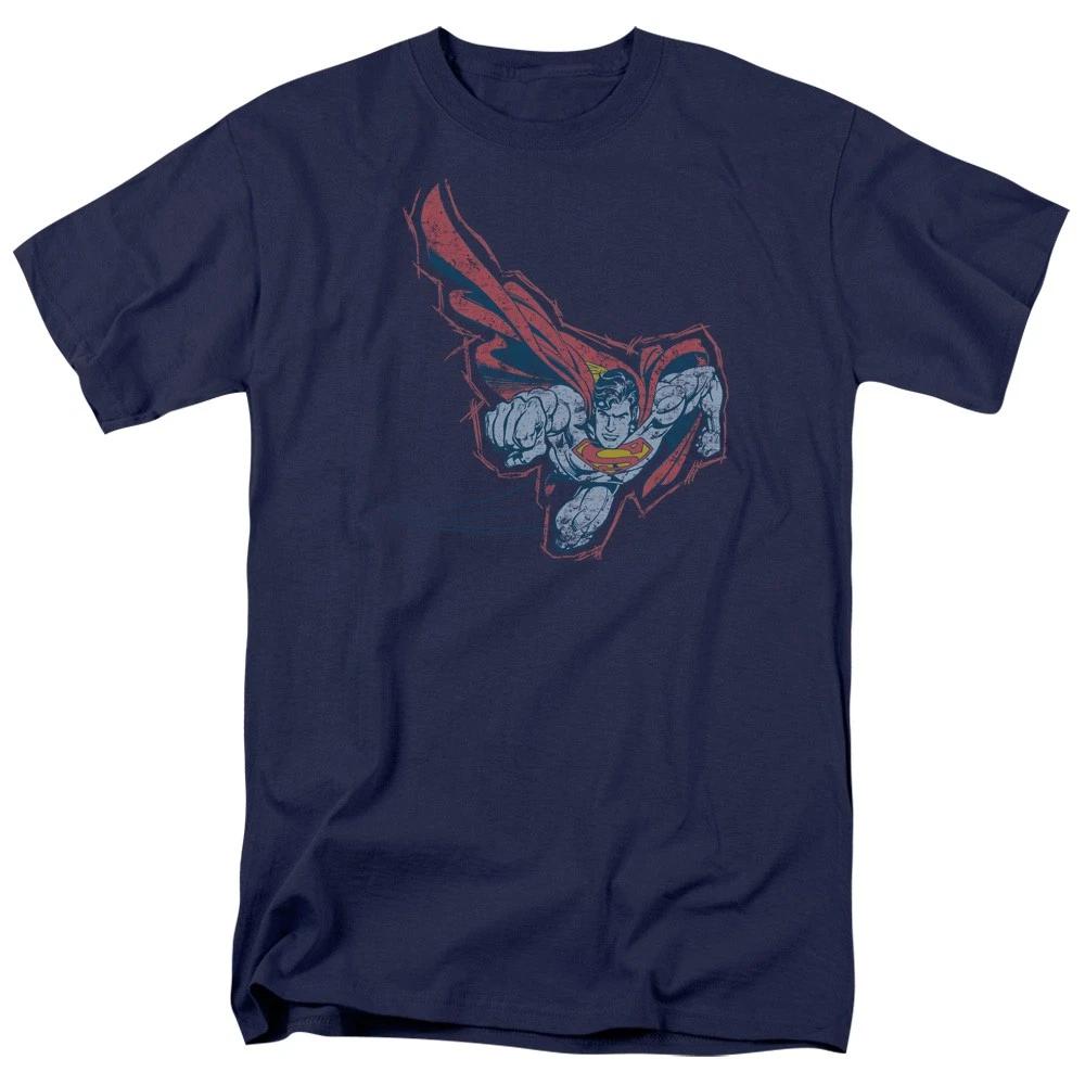 DC Comics - Superman - Scribble  Soar -  Unisex Children s T-shirt - Blue 100