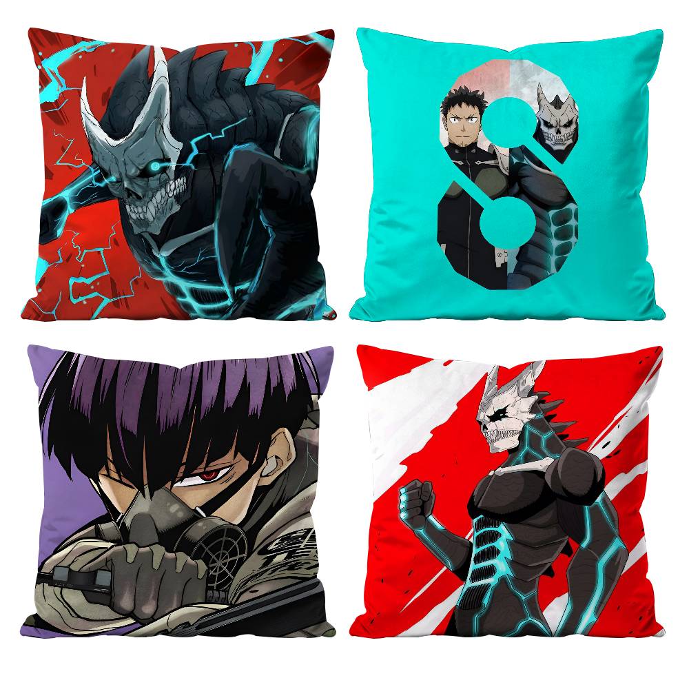 Cool Anime K-Kaiju No.8 Pillow Case Anti-dustmite Pillowcase Invisible Zipper Silky Short Plush Sofa Cushion Cover