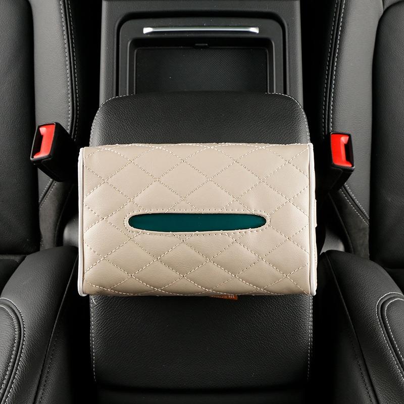 Car Tissue Box Buggy Bag Car Armrest Box Tissue Bag Hanging On Chair Back Tissue Bag DIY Diamond Grid Paper Extraction Box