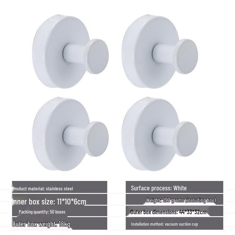 Stainless Steel No-Drill Suction Cup Hook for Kitchen & Bathroom